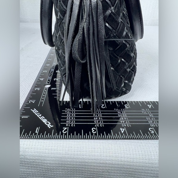 Vintage Bally Black Woven Leather Satchel with Tassel – Made in Italy - Picture 15 of 15
